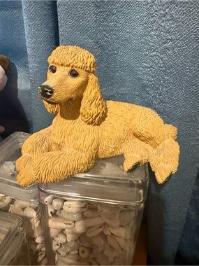 Tan Poodle Dog Figurine - Decorative Pet Statue